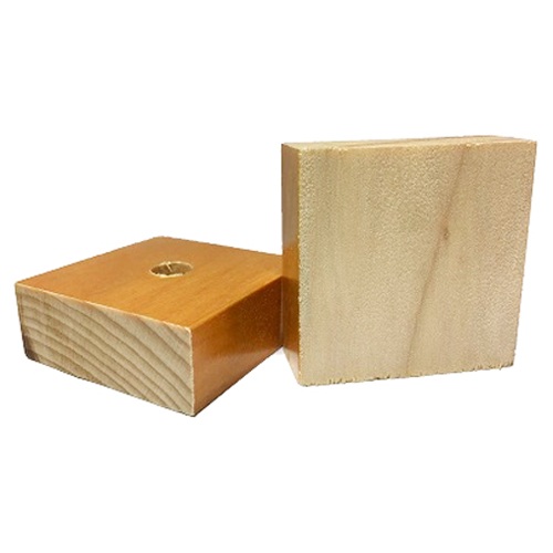 BASE FURADA DE MADEIRA 70X70MM