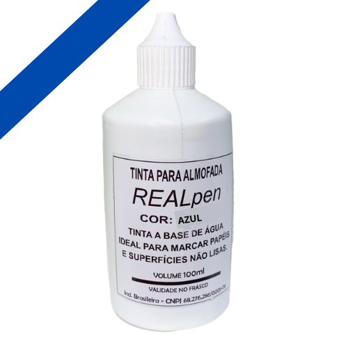 TINTA PARA ALMOFADA REALPEN 100ML AZUL