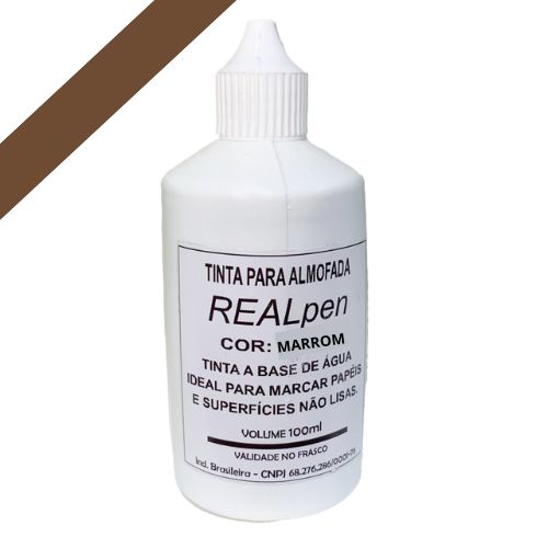 TINTA PARA ALMOFADA REALPEN 100ML MARROM