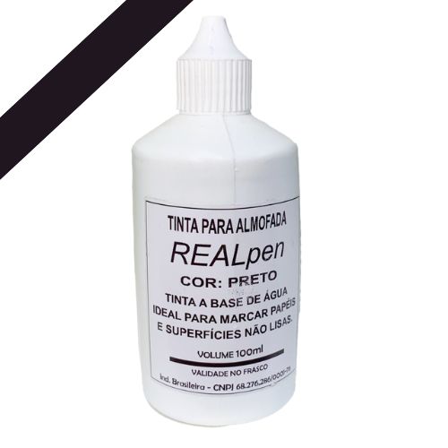 TINTA PARA ALMOFADA REALPEN 100ML PRETA