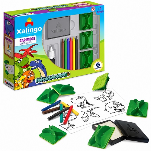 KIT CARIMBOS INFANTIS XALINGO DINOSSAURO KIT CARIMBOS INFANTIS XALINGO DINOSSAURO